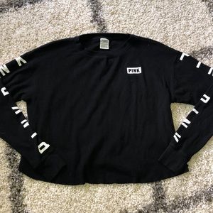 VS PINK black thermal long sleeve top